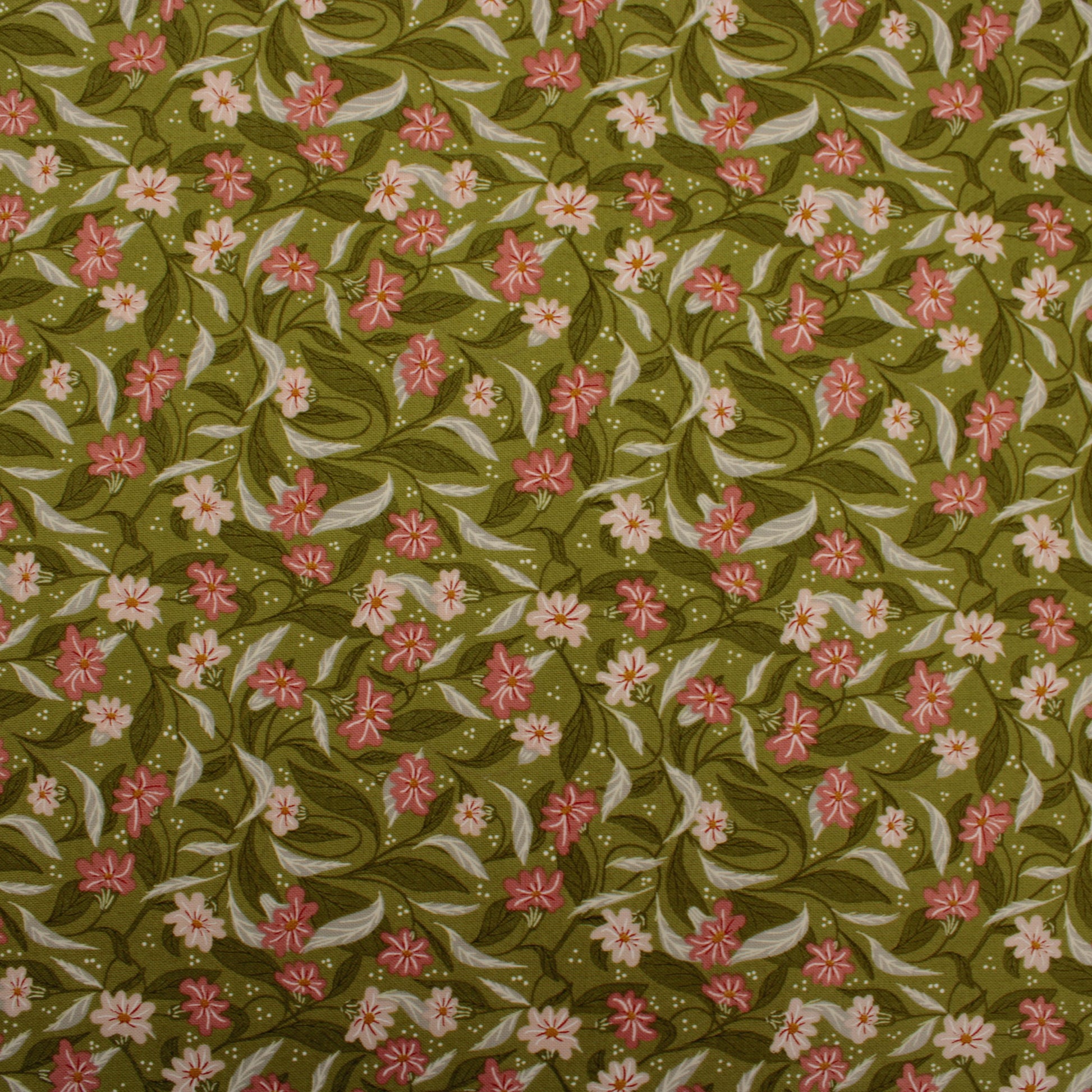 Woodland Wonder cotton fabric fern green floral by Gingiber for Moda 