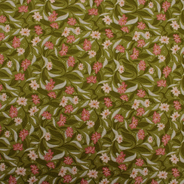 Woodland Wonder cotton fabric fern green floral by Gingiber for Moda 