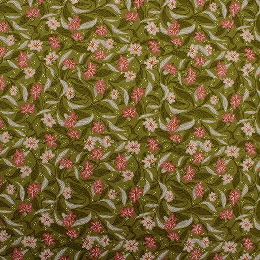 Woodland Wonder cotton fabric fern green floral by Gingiber for Moda 