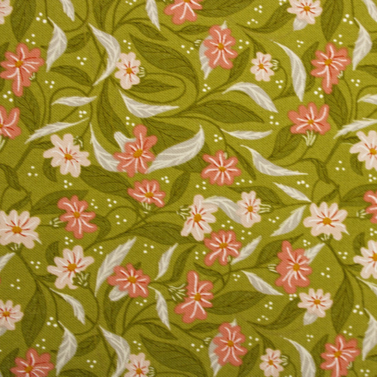 Woodland Wonder cotton fabric fern green floral by Gingiber for Moda 