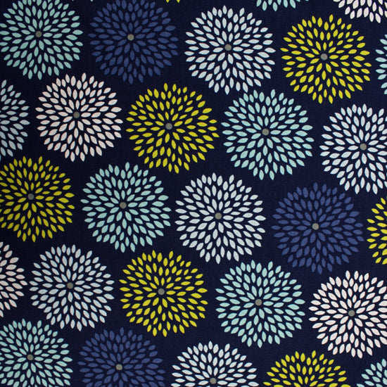 dark blue cotton fabric with burst pattern Em DA Burst 