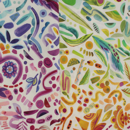 Cotton fabric with abstract multicolor print (521846-11)

