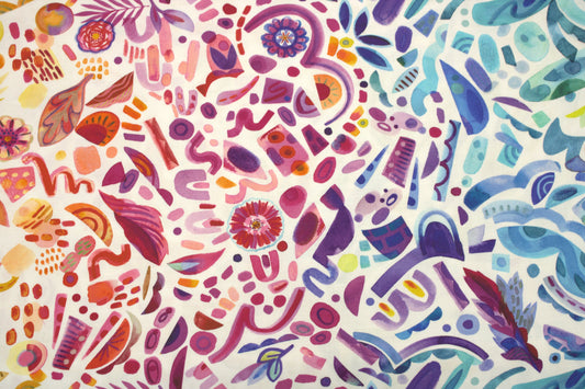 Cotton Fabric – Abstract Multicolor Print (521846-11)