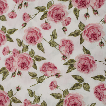 Cotton fabric with rose floral print (19750/050)