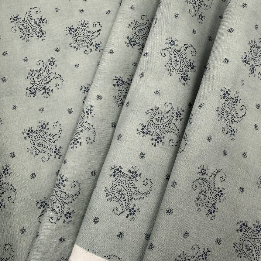 Breathtaking Blues paisley cotton fabric by 3 Sisters for Moda in Sky