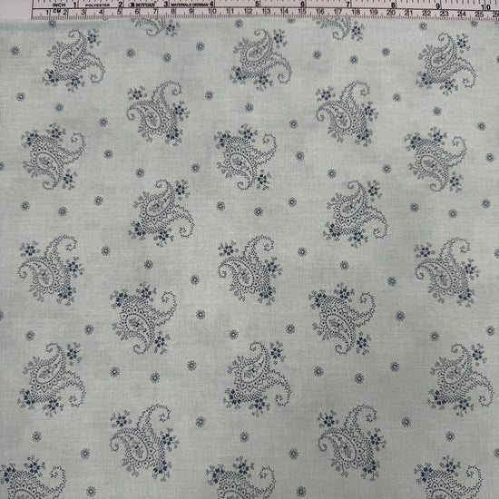 Breathtaking Blues paisley cotton fabric by 3 Sisters for Moda in Sky