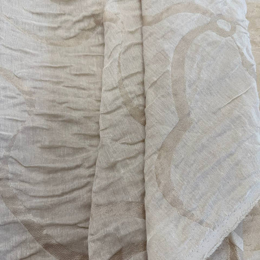 Double-sided beige and cream Cloud upholstery fabric with a textured abstract pattern and reversible design, suitable for cushions, pillows, furniture upholstery, and home décor.