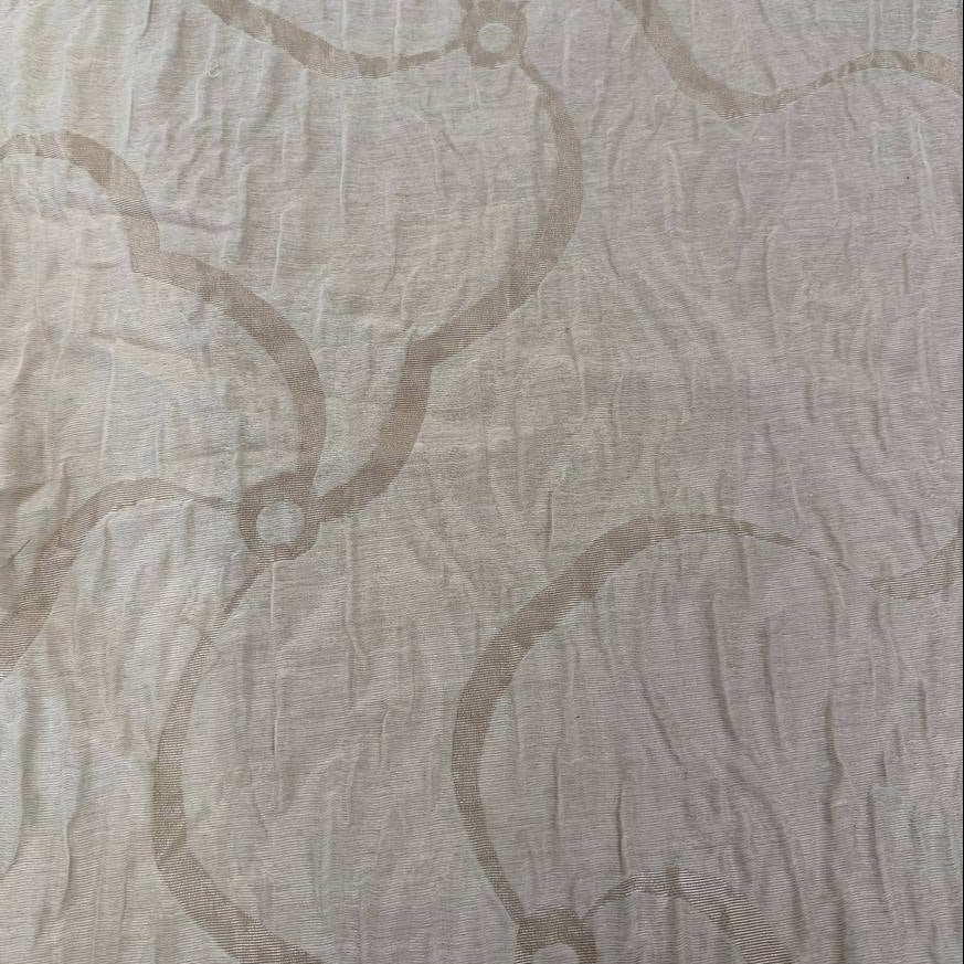 Double-sided beige and cream Cloud upholstery fabric with a textured abstract pattern and reversible design, suitable for cushions, pillows, furniture upholstery, and home décor.