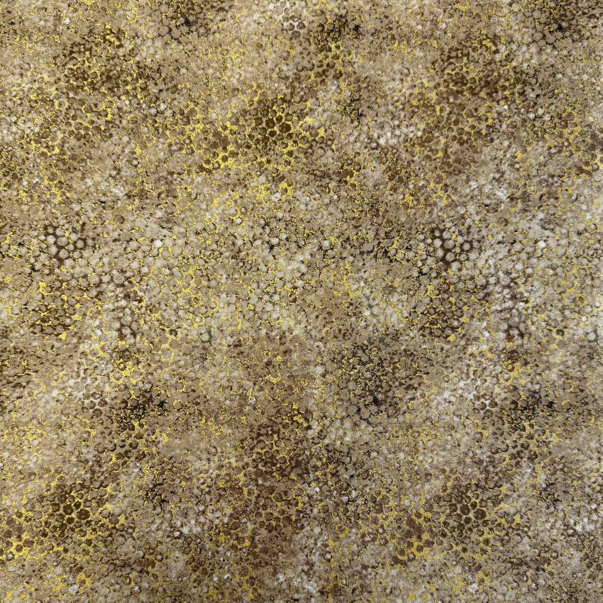 Abstract bubble texture fabric with distressed organic pattern and metallic-style detailing.
