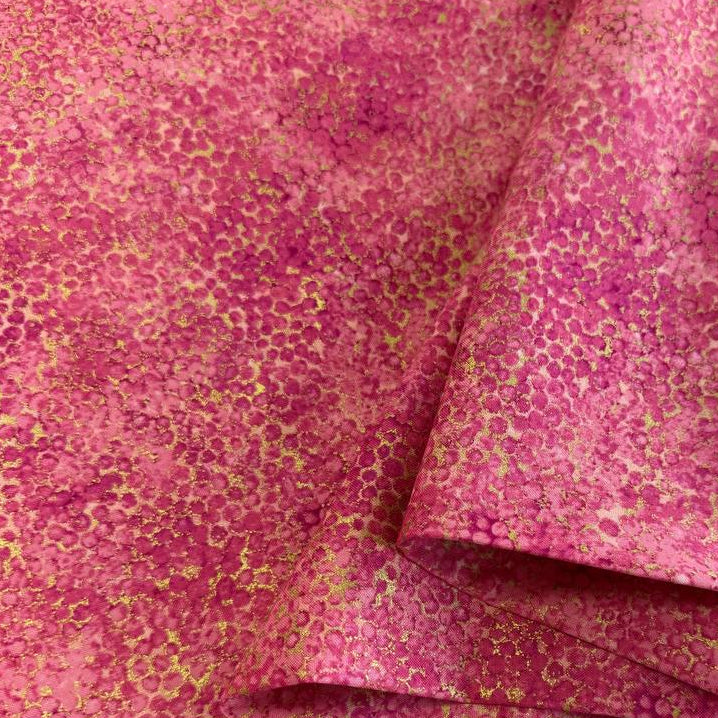 Abstract bubble texture fabric with distressed organic pattern and metallic-style detailing.