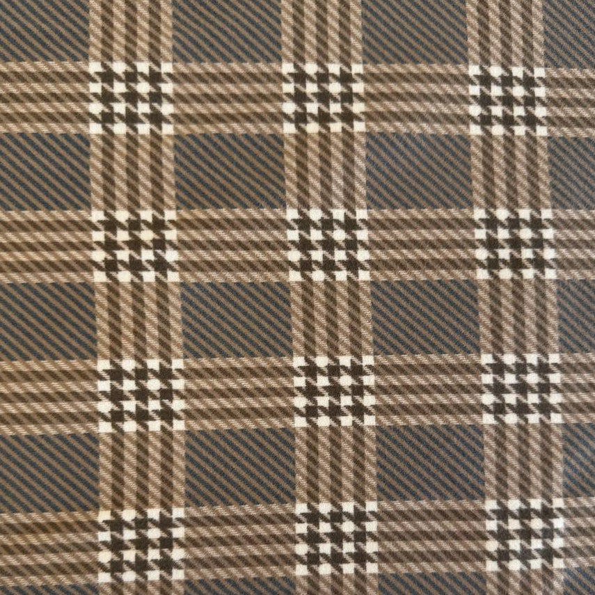 Prairie Gatherings cotton flannel fabric by Primitive Gatherings for Moda Fabrics featuring a classic plaid pattern with textured woven-style details.