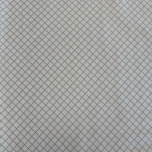 Prairie Gatherings cotton flannel fabric by Primitive Gatherings for Moda Fabrics featuring a small diamond geometric print, available in warm neutral and blue color variations.
