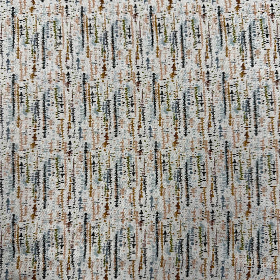 Wellspring by Fancy That Design House for Moda 545677L-11 cotton linen fabric with an abstract multicolor linear print on a cream background.