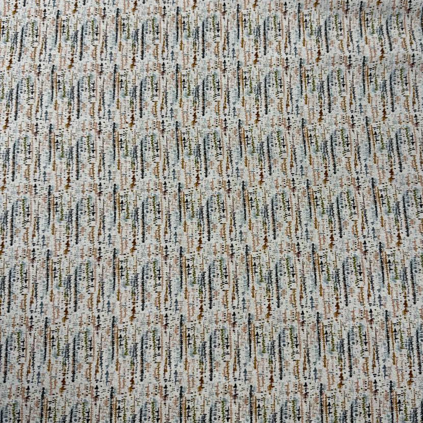 Wellspring by Fancy That Design House for Moda 545677L-11 cotton linen fabric with an abstract multicolor linear print on a cream background.