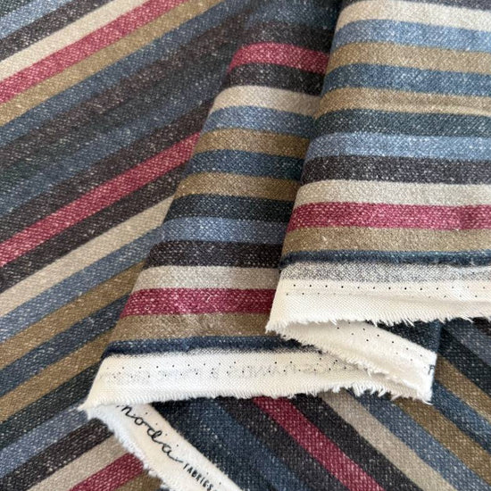 Prairie Gatherings cotton flannel fabric featuring a classic striped pattern by Primitive Gatherings for Moda Fabrics.