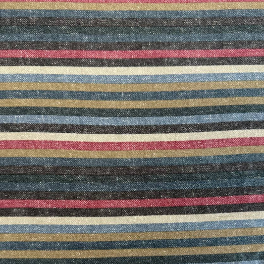 Prairie Gatherings cotton flannel fabric featuring a classic striped pattern by Primitive Gatherings for Moda Fabrics.