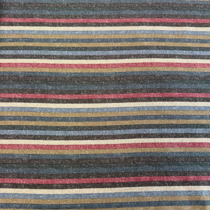 Prairie Gatherings cotton flannel fabric featuring a classic striped pattern by Primitive Gatherings for Moda Fabrics.