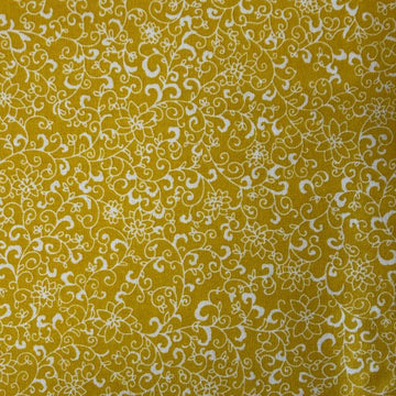 Quilting cotton fabric featuring an all-over floral vine and scrollwork pattern with delicate botanical details.