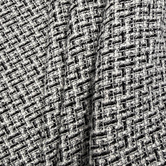 Telio Darla Tweed black and white textured woven polyester fabric