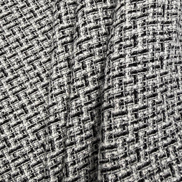 Telio Darla Tweed black and white textured woven polyester fabric