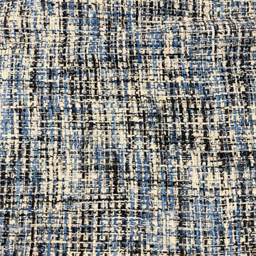 Telio Nancy Tweed blue, white and black textured woven fabric