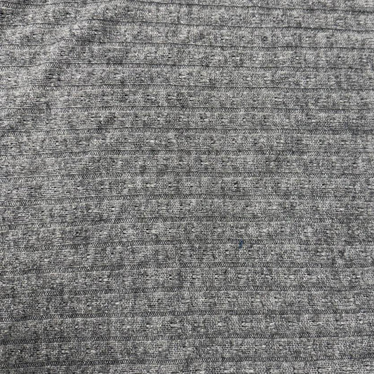Grey textured knit fabric with subtle sparkle for sweaters and apparel