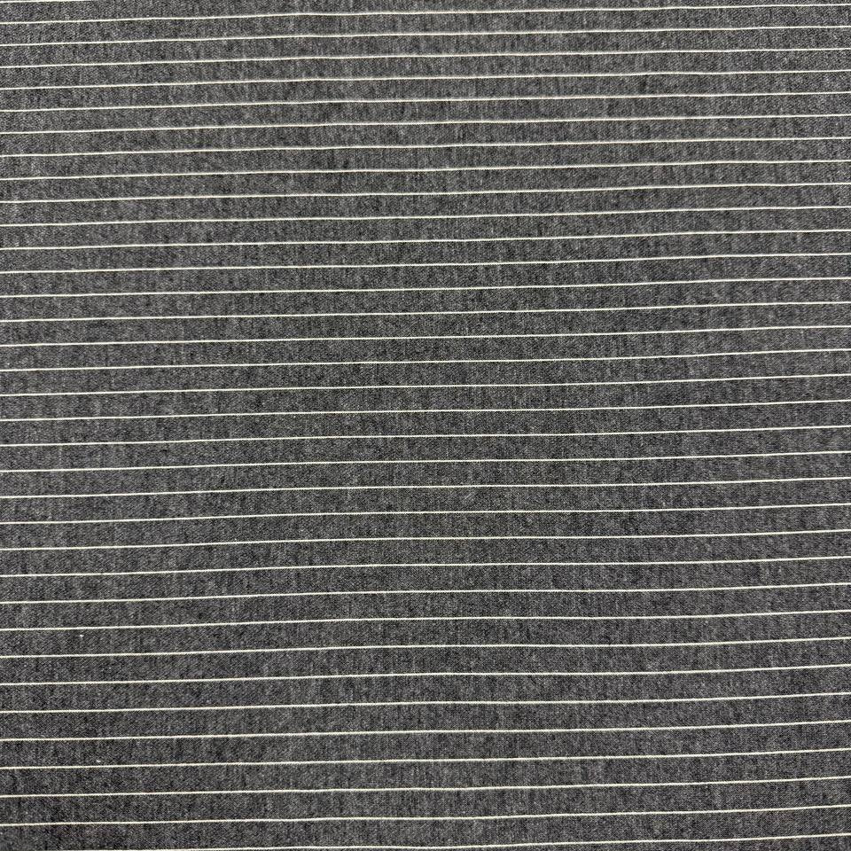 Grey jacquard stretch fabric with fine contrasting stripes – rayon polyester spandex blend