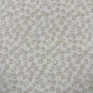 100% cotton tonal sunburst print fabric available in blue, sage green, charcoal grey and cream, 60 inches wide.
