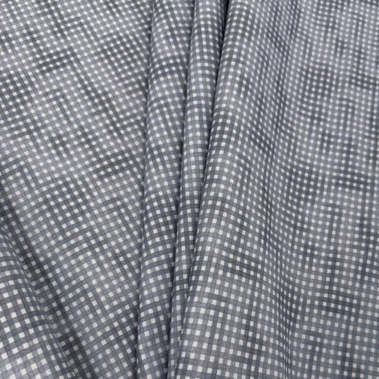 100% cotton poplin check fabric in six colours – navy blue, olive green, charcoal grey, dusty rose, mustard and beige – Sasha’s Atelier.