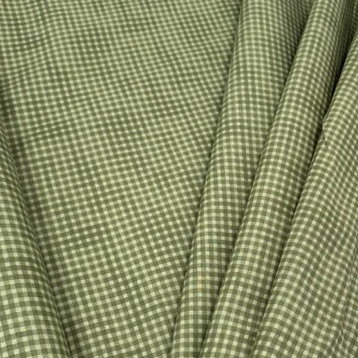 100% cotton poplin check fabric in six colours – navy blue, olive green, charcoal grey, dusty rose, mustard and beige – Sasha’s Atelier.