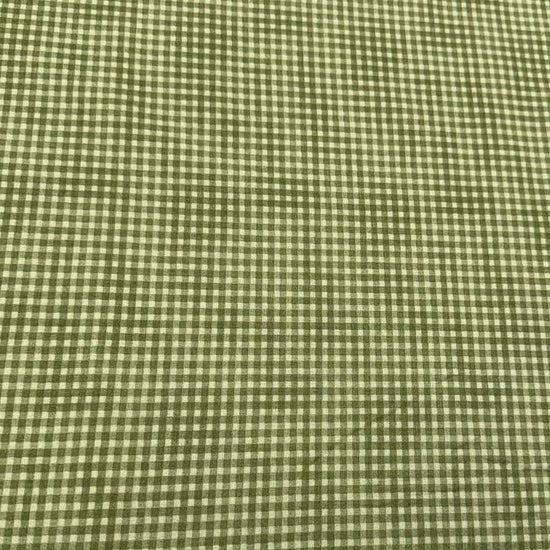 100% cotton poplin check fabric in six colours – navy blue, olive green, charcoal grey, dusty rose, mustard and beige – Sasha’s Atelier.