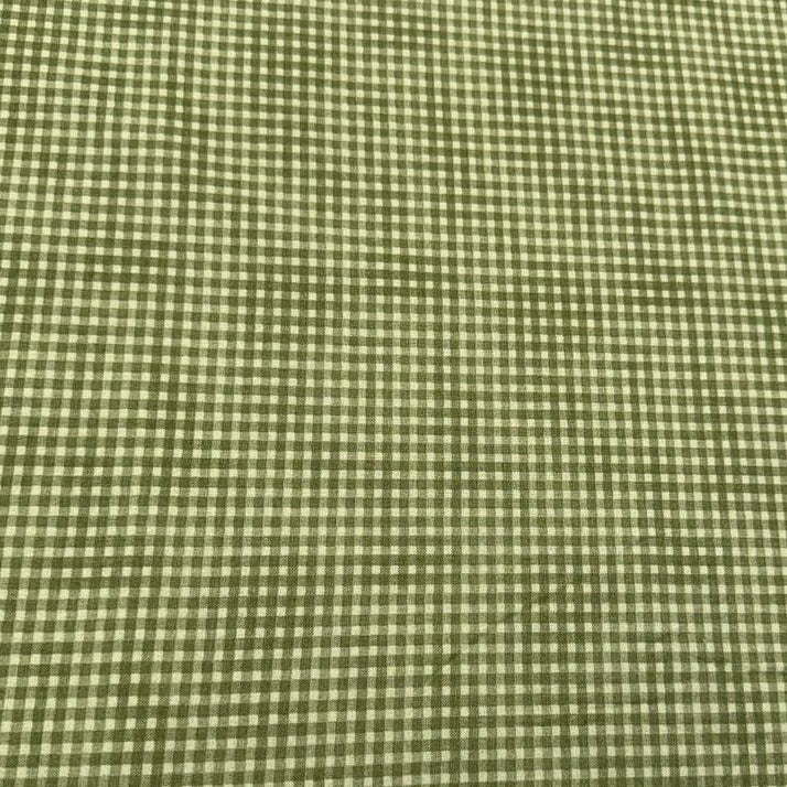 100% cotton poplin check fabric in six colours – navy blue, olive green, charcoal grey, dusty rose, mustard and beige – Sasha’s Atelier.