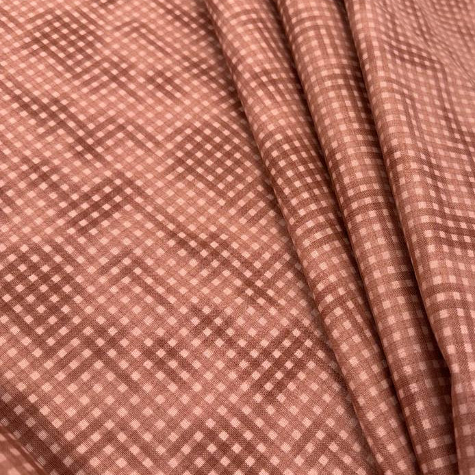 100% cotton poplin check fabric in six colours – navy blue, olive green, charcoal grey, dusty rose, mustard and beige – Sasha’s Atelier.