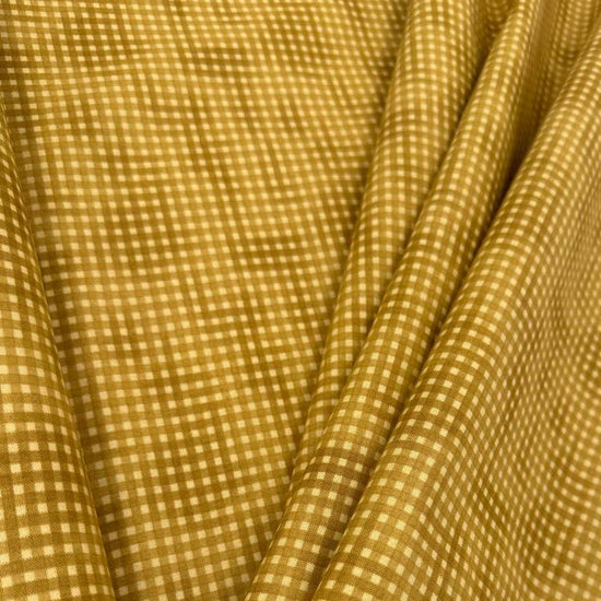 100% cotton poplin check fabric in six colours – navy blue, olive green, charcoal grey, dusty rose, mustard and beige – Sasha’s Atelier.
