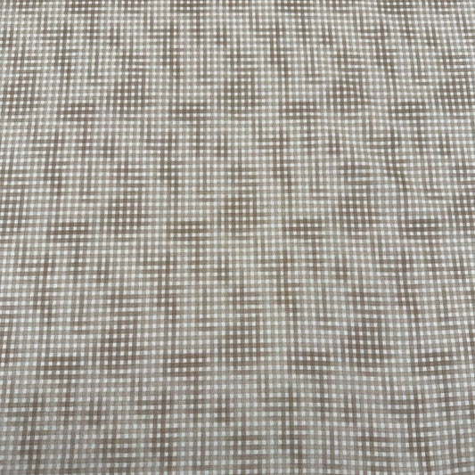 100% cotton poplin check fabric in six colours – navy blue, olive green, charcoal grey, dusty rose, mustard and beige – Sasha’s Atelier.