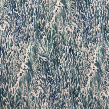 Northcott Naturescapes Voyage blue multi 100% cotton fabric featuring a realistic ocean wave and foamy water print.