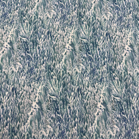 Northcott Naturescapes Voyage blue multi 100% cotton fabric featuring a realistic ocean wave and foamy water print.