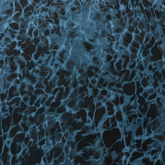 Northcott Naturescapes Voyage Still Water blue multi 100% cotton fabric with deep blue and turquoise water texture.