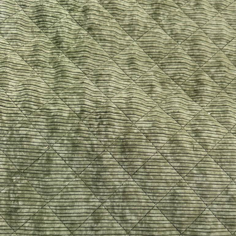Quilted ribbed corduroy fabric with soft plush backing available in Champagne, Brown, Khaki, Taupe and Sand