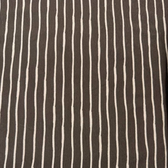 Taupe cotton jersey knit fabric with light vertical stripes, 95% cotton and 5% elastane, 200 GSM.