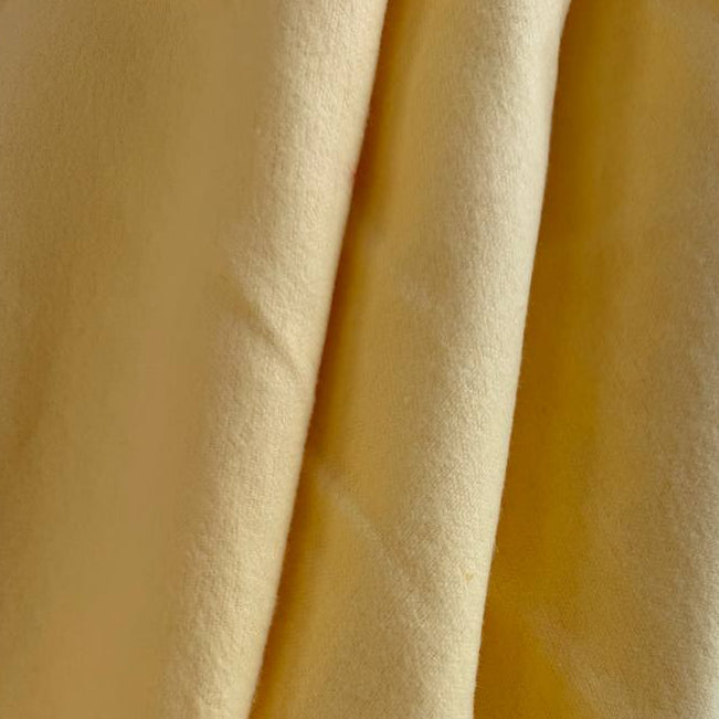 Flannel Snuggle MK Solid Sun Yellow flannel fabric, 100% cotton, soft yellow flannel perfect for quilts, baby projects, pajamas, and sewing crafts.