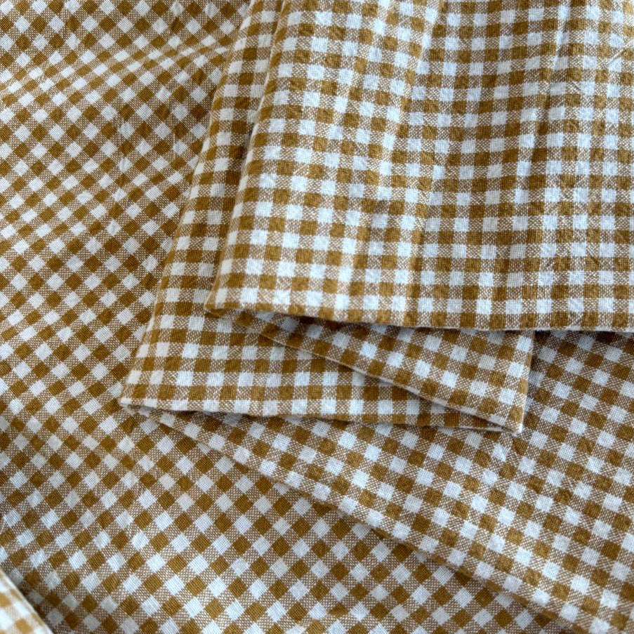 Télio organic cotton gingham fabric in multiple colors, 100% organic cotton check fabric for sewing, quilting, apparel and home décor