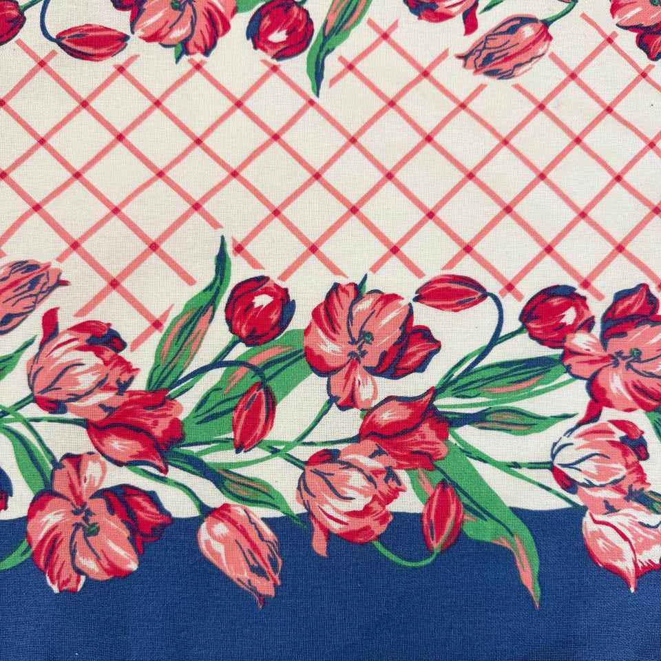 Classic Retro, Tulip, Tulip Toweling, Floral Toweling, Cotton Toweling, 100% Cotton, Retro Floral, Kitchen Toweling, 16 Inch Toweling, Home Decor