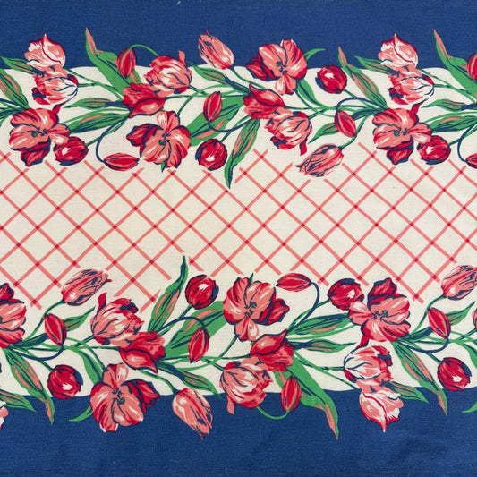 Classic Retro, Tulip, Tulip Toweling, Floral Toweling, Cotton Toweling, 100% Cotton, Retro Floral, Kitchen Toweling, 16 Inch Toweling, Home Decor