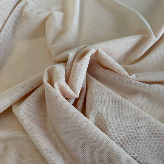 Stretch mesh fabric made from 80% nylon and 20% spandex, available in six beautiful colors and sold in 0.5 metre increments.