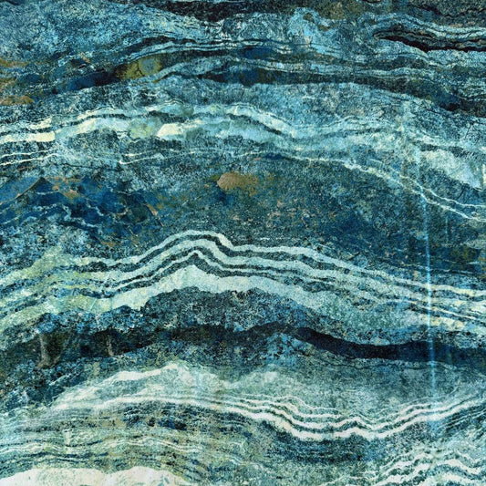 Stonehenge Ombre Wide Backing 108 inch cotton quilting fabric in teal and blue marble stone texture print.