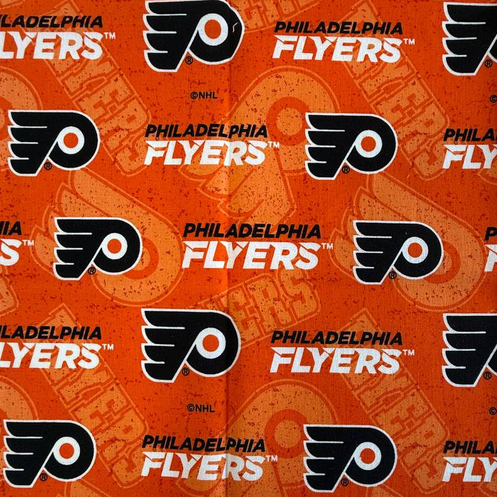 Philadelphia Flyers Fat Quarter quilting cotton fabric, 100% cotton, pre-cut 50 × 50 cm with official NHL team logo