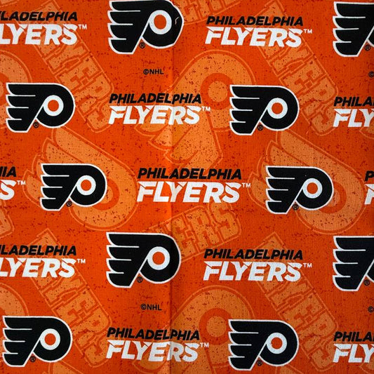 Philadelphia Flyers Fat Quarter quilting cotton fabric, 100% cotton, pre-cut 50 × 50 cm with official NHL team logo