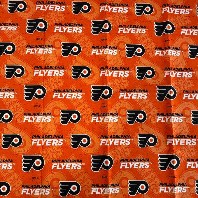 Philadelphia Flyers Fat Quarter quilting cotton fabric, 100% cotton, pre-cut 50 × 50 cm with official NHL team logo