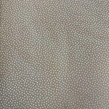 Story Book Dots quilting cotton fabric in taupe with delicate white dotted pattern, 100% cotton, 45 inch wide.